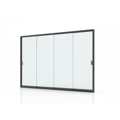 Cloison Vitrée 4M pour Pergola Autoportée - Verre Trempé - Aluminium Blanc - PROLOISIRS