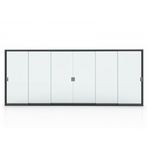 Cloison Vitrée 6M pour Pergola Autoportée - Verre Trempé - Aluminium Graphite - PROLOISIRS