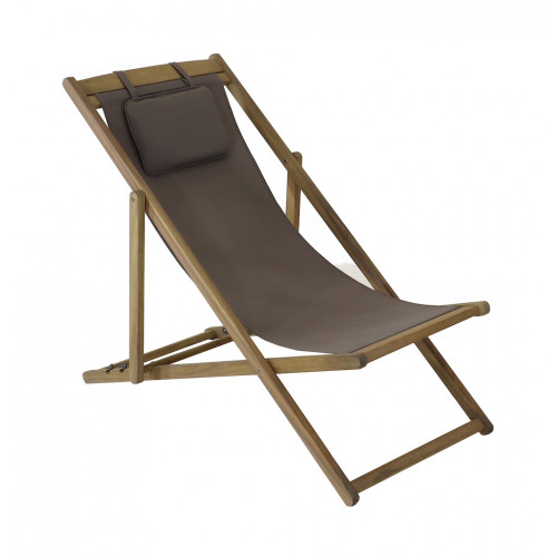 Chilienne - CHILL - Acacia FSC 100% - Toile polyester taupe - Look teck - PROLOISIRS