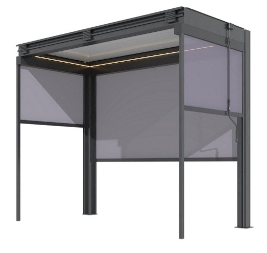 Pergola Zephir Pool House 3x146 Alu et Lames et