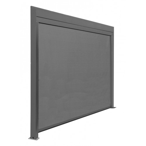 Rideau BioClim 4M pour Pergola Adossée - Aluminium époxy gris - TPEP gris - PROLOISIRS