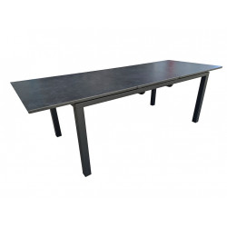 Table extensible - MELODIE - Aluminium époxy graphite - Plateau céramique 6 mm - 180/240 x 90 cm de marque PROLOISIRS, référence: J9015400