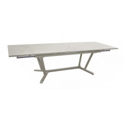 Table extensible - VITA - Aluminium époxy crème - Plateau céramique Kedra Praline A 6 mm - 180/230/280 x 100 cm de marque PROLOISIRS, référence: J9015500