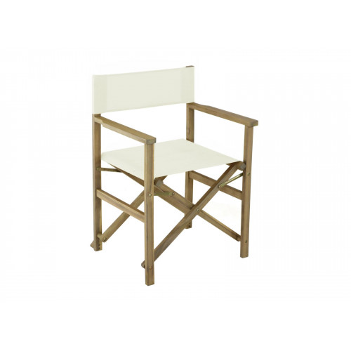 Lot de 2 Fauteuils Metteur en Scène Pliants - Acacia FSC 100% - Toile Écrue - PROLOISIRS
