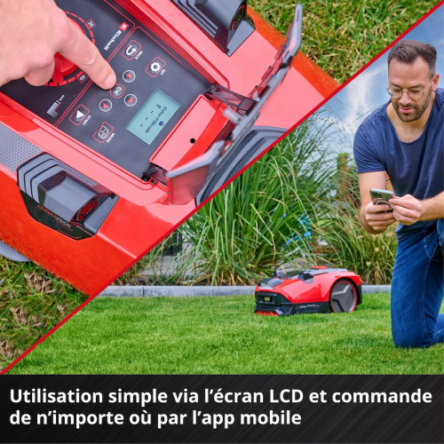 Robot-tondeuse caméra 600 m² – FREELEXO CAM PLUS 600 – Brushless 18 V - Wi-Fi - batterie 4,0 Ah - EINHELL 