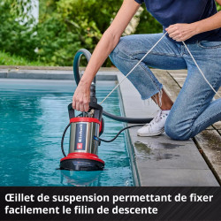 Kit de drainage 2-en-1 eaux claires et chargées – GE-DP 7535 N LL ECO – 750 W – 18 500 l/h – Particules 35 mm - EINHELL