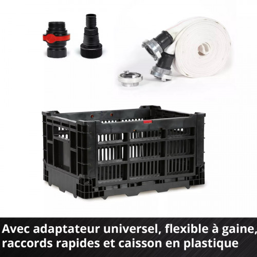 Kit de drainage 2-en-1 eaux claires et chargées – GE-DP 7535 N LL ECO – 750 W – 18 500 l/h – Particules 35 mm - EINHELL 