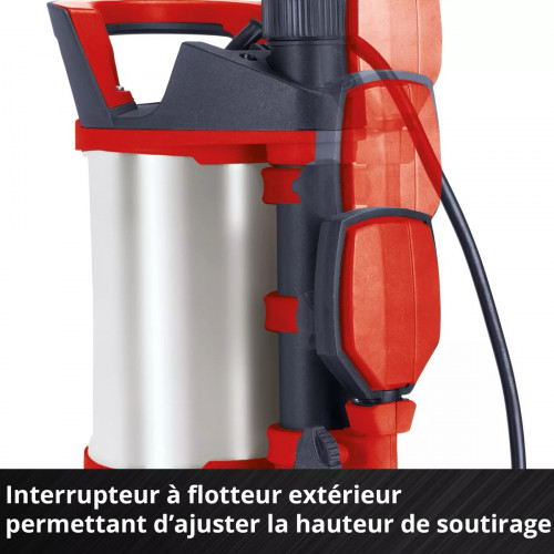 Kit de drainage 2-en-1 eaux claires et chargées – GE-DP 7535 N LL ECO – 750 W – 18 500 l/h – Particules 35 mm - EINHELL 