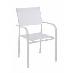 Fauteuil Empilable Duca - Aluminium et TPEP - Blanc et Chiné Blanc de marque PROLOISIRS, référence: J9024000