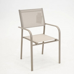Fauteuil Empilable Duca - Aluminium et TPEP - Sand et Sand de marque PROLOISIRS, référence: J9025000