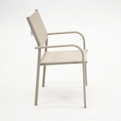 Fauteuil Empilable Duca - Aluminium et TPEP - Sand et Sand - PROLOISIRS