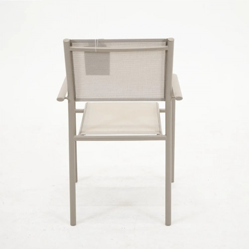 Fauteuil Empilable Duca - Aluminium et TPEP - Sand et Sand - PROLOISIRS