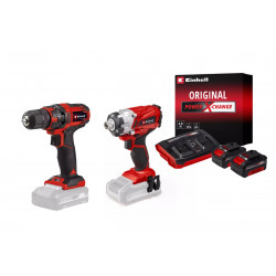 Kit vissage sans fil Einhell – Visseuse à chocs + perceuse-visseuse + 2 batteries 4.0Ah + chargeur de marque EINHELL , référence: B9026100