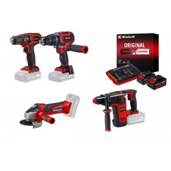 Kit perçage sans fil Einhell – Perceuses, meuleuse, perforateur + 2 batteries 4.0Ah + chargeur de marque EINHELL , référence: B9026200