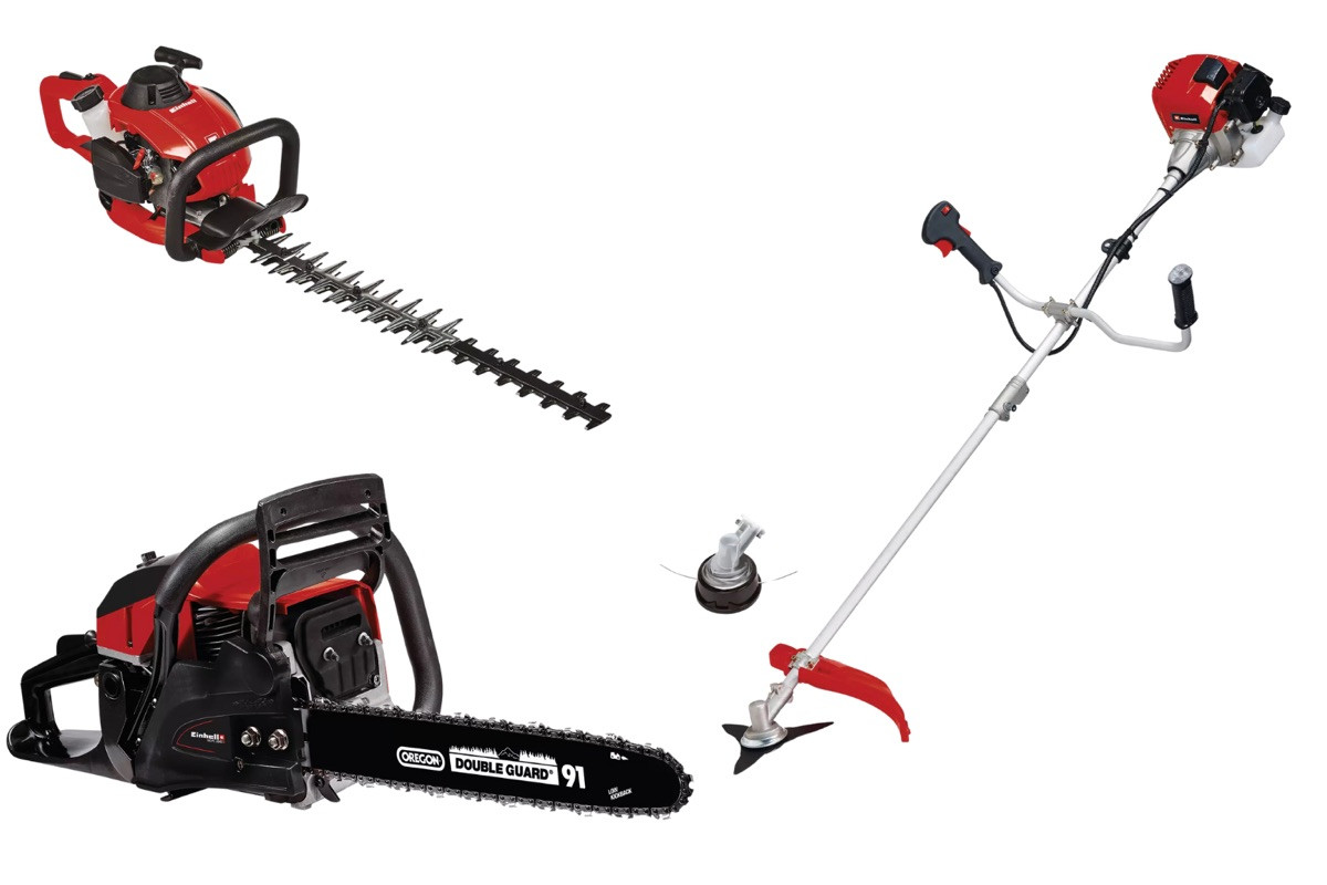 Kit thermique 3 en 1 jardin Einhell ? Débroussailleuse taille haie tronçonneuse - vue 2