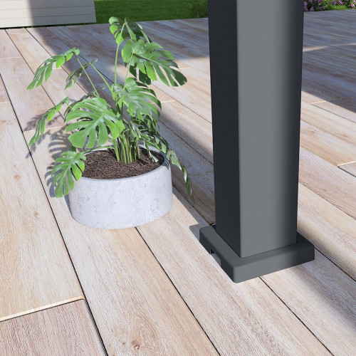 Pergola bioclimatique - Ombréa - autoportante - 3x4M - Anthracite blanc - VS - 300x400x258 cm - CHALET & JARDIN