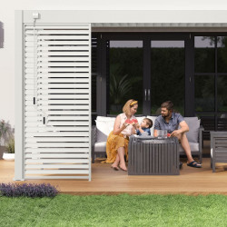 Pergola bioclimatique - Ombréa - adossée - 3x4M - Blanc - Version 2 - 300x400x258 cm de marque CHALET & JARDIN, référence: J9026900