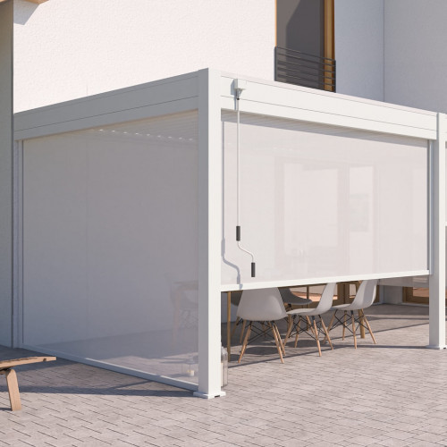 Pergola bioclimatique - Ombréa VS - adossée - 3x6M - Beige sable - Version 2 - 300x600x258 cm - CHALET & JARDIN