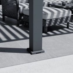 Pergola bioclimatique - Ombréa - autoportante - 4x4M - Anthracite blanc - ELMO - 400x400x258 cm - CHALET & JARDIN