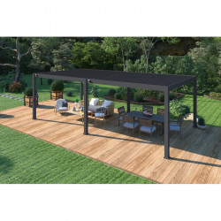 Pergola bioclimatique - Ombréa - autoportante - 4x8M - Anthracite - ELMO - 400x800x258 cm de marque CHALET & JARDIN, référence: J9028200