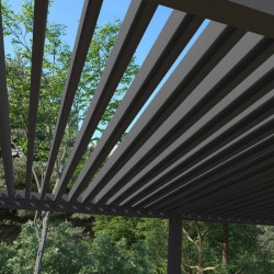 Pergola bioclimatique - Ombréa - autoportante - 4x8M - Anthracite - ELMO - 400x800x258 cm - CHALET & JARDIN