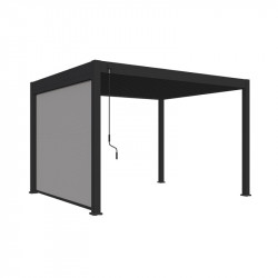 Pergola bioclimatique - Ombréa 2023 - autoportante alu - 3x3M - 1 store 3M - Anthracite - VS - CHALET & JARDIN