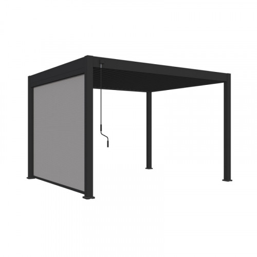 Pergola bioclimatique - Ombréa 2023 - autoportante alu - 3x3M - 1 store 3M - Anthracite - VS - CHALET & JARDIN