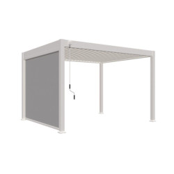 Pergola bioclimatique Ombréa 2023 adossée alu 3x3M + 1 store 3M - Blanc - VS - CHALET & JARDIN