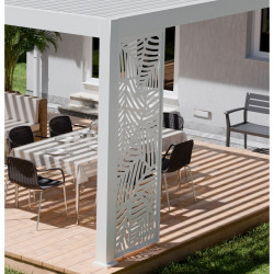 Panneau brise-vue décoratif - Leaf - 1M - Ombréa - Blanc - CHALET & JARDIN