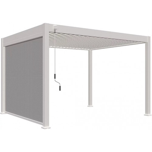 Store vertical motorisé pergola 279 cm - aluminium textilène – blanc - Ombréa