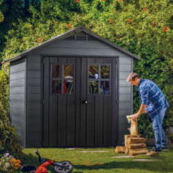 Abri de jardin en resine - WOODIUM 757 - 5,1m² - gris de marque CHALET & JARDIN, référence: J9030500