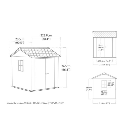 Abri de jardin - NEWTON PLUS 775 - anthracite - CHALET & JARDIN