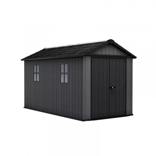 Abri de jardin résine imitation bois - 7,84 m² - NEWTON PLUS 7513 - avec plancher et fenêtres - CHALET & JARDIN