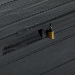 Coffre de jardin 280L en résine effet bois - WOODY'S - Anthracite - CHALET & JARDIN