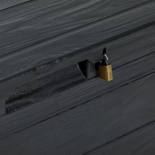 Coffre de jardin 280L en résine effet bois - WOODY'S - Anthracite - CHALET & JARDIN