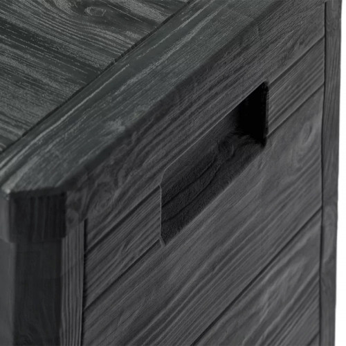 Coffre de jardin 280L en résine effet bois - WOODY'S - Anthracite - CHALET & JARDIN