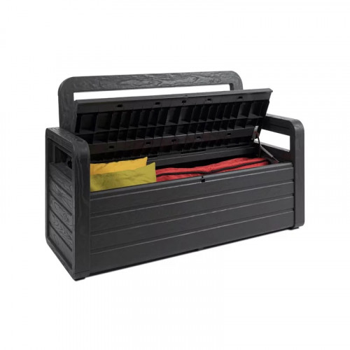 Coffre banc de jardin 263L en résine - FOREVERSPRING - Anthracite - CHALET & JARDIN