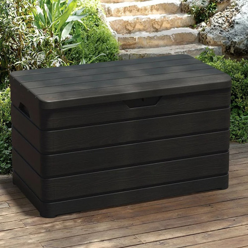 Coffre de jardin en résine 320 kg – 152 cm - DOLOMITI 640L Anthracite - CHALET & JARDIN