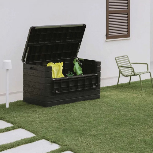 Coffre de jardin en résine 100 kg – 146 cm - DOLOMITI 979L - Anthracite - CHALET & JARDIN