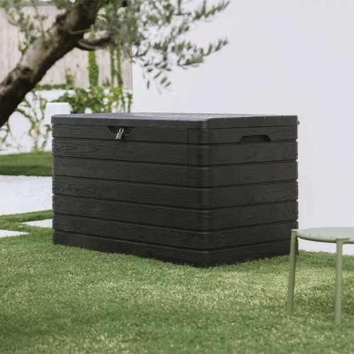 Coffre de jardin en résine 100 kg – 146 cm - DOLOMITI 979L - Anthracite - CHALET & JARDIN