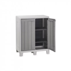 Armoire basse de jardin en résine – 78 cm - FLORIDA XL - gris - CHALET & JARDIN