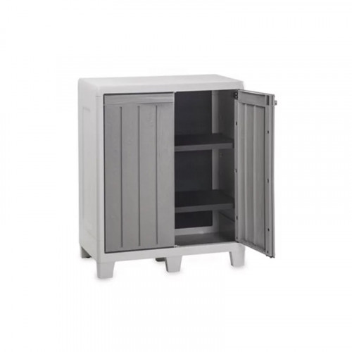 Armoire basse de jardin en résine – 78 cm - FLORIDA XL - gris - CHALET & JARDIN