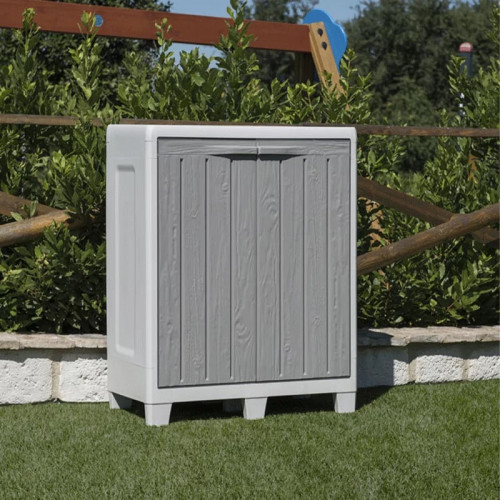 Armoire basse de jardin en résine – 78 cm - FLORIDA XL - gris - CHALET & JARDIN