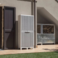 Armoire haute de jardin en résine – 78 cm - FLORIDA XL - gris - CHALET & JARDIN