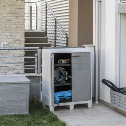 Armoire basse de jardin - Woody’s XL – 78 cm - Gris et taupe - CHALET & JARDIN