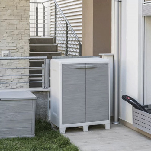 Armoire basse de jardin - Woody’s XL – 78 cm - Gris et taupe - CHALET & JARDIN