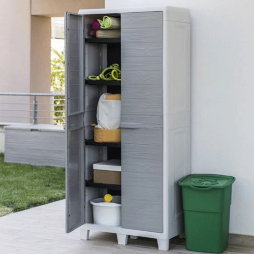 Armoire haute de jardin - Woody’s XL – 78 cm - Gris et taupe - CHALET & JARDIN