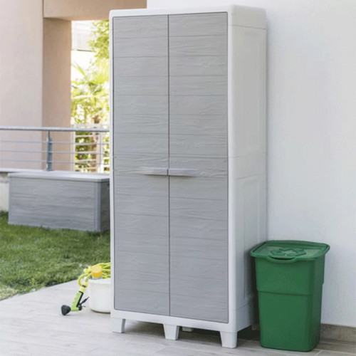 Armoire haute de jardin - Woody’s XL – 78 cm - Gris et taupe - CHALET & JARDIN