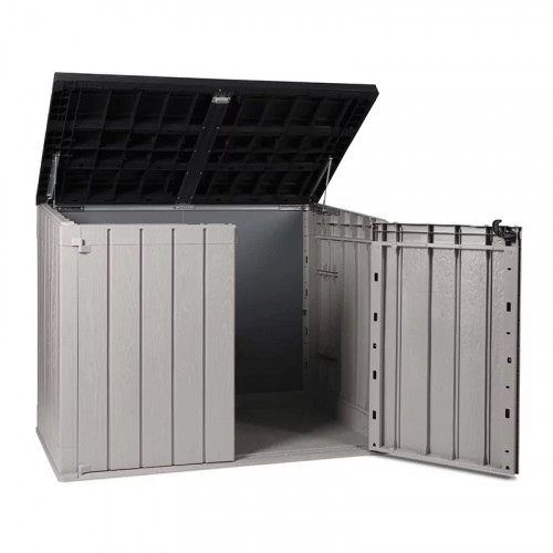Coffre de jardin multifonctions - Storaway PLUS 2XL – 2270L - Taupe et Marron - CHALET & JARDIN