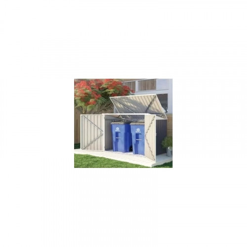 Coffre de jardin multifonctions en métal – 2000L - gris - CHALET & JARDIN